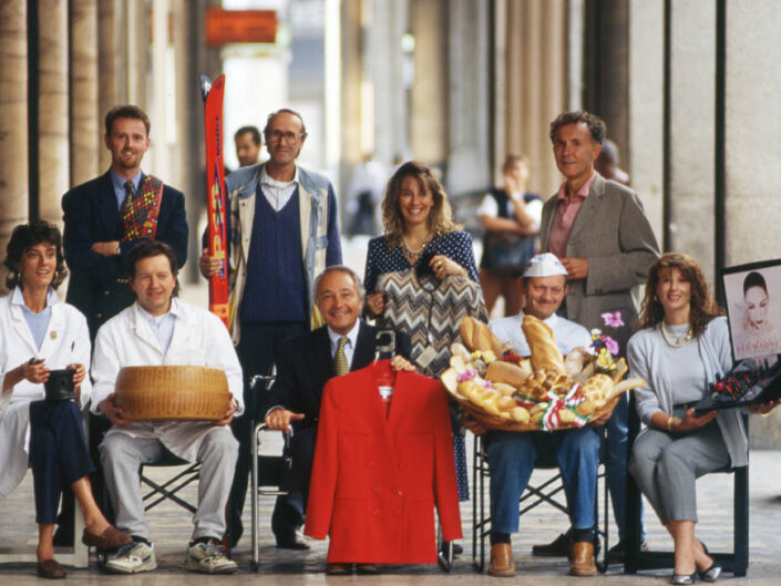 Fondo Claudio Argentiero, Roberto Bosio e Franco Pontiggia - Varese - Commercianti del centro - 1993 - Foto di F. Pontiggia